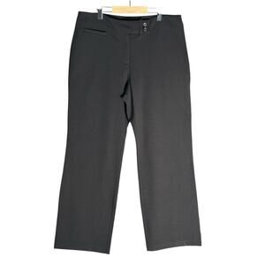 Eileen Fisher Sz M Black Wide Leg Full Length Trouser Pants Slacks Stretchy Work